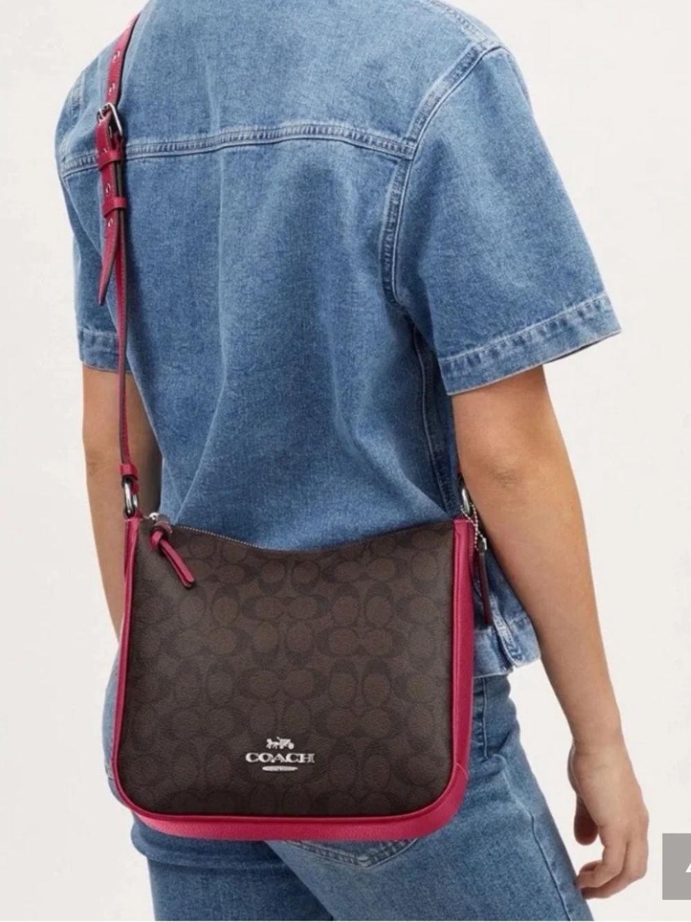 New with tag Coach Brown Signature Ellie file Crossbody bag